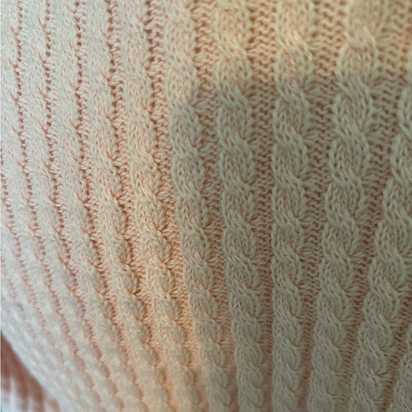 NEW * CLAUDE VERNET Pink Cable Knit Half Sleeve Cardigan Size Large - Picture 3 of 5